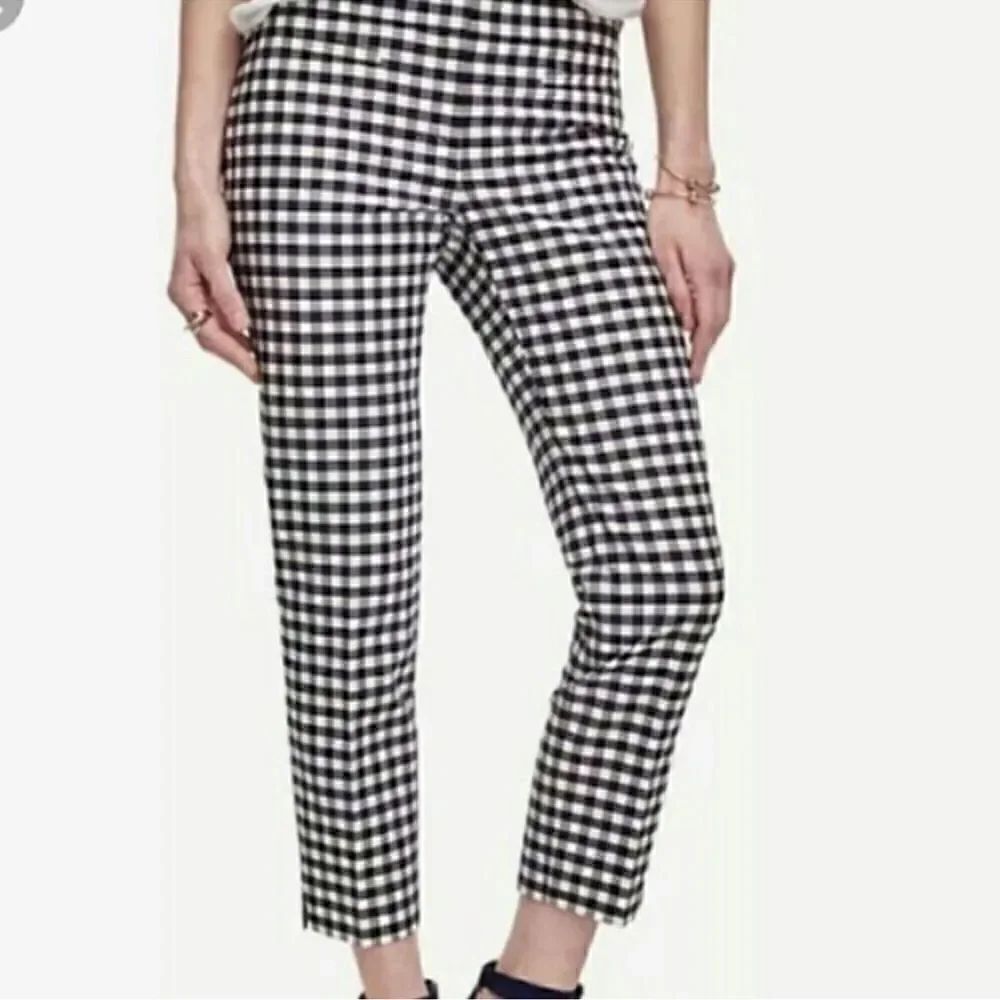 Ann Taylor Black White Checkered Cotton Blend Pants